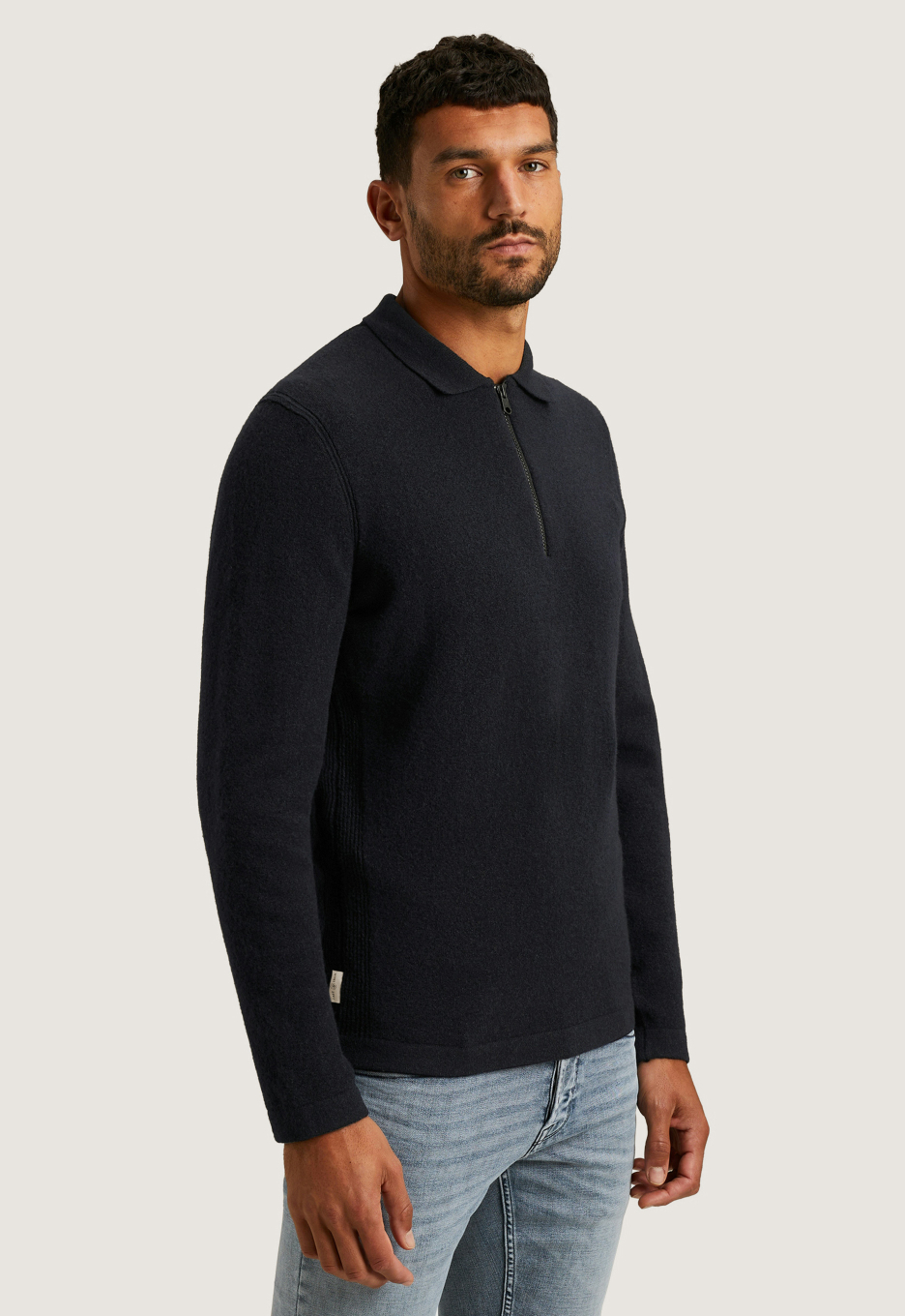 Cast Iron Wool Blend Poloshirt