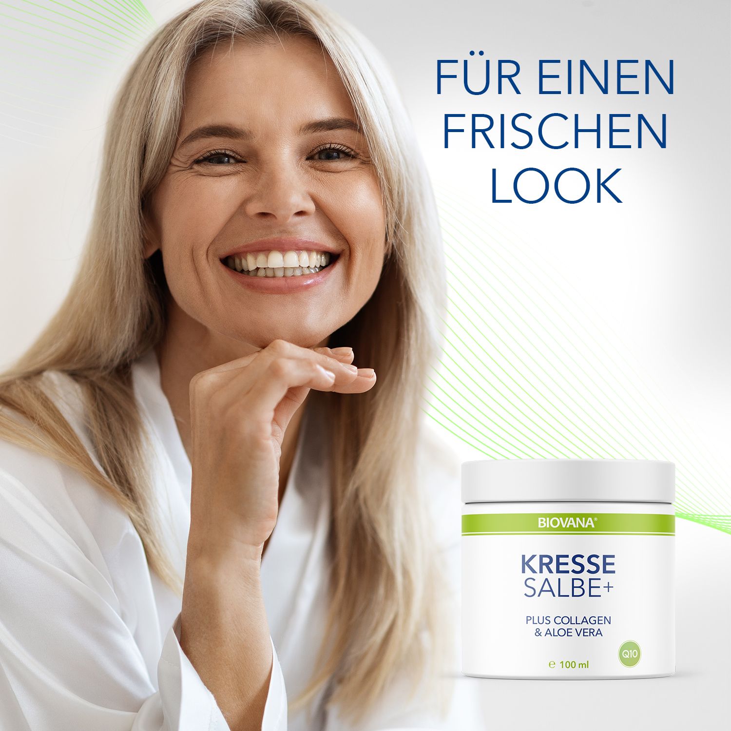 Biovana Kressesalbe Plus mit Collagen, Coenzym Q10 & Aloe Vera