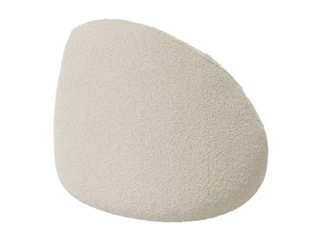 Fauteuil pouf coquillage en tissu bouclette blanc FONADO