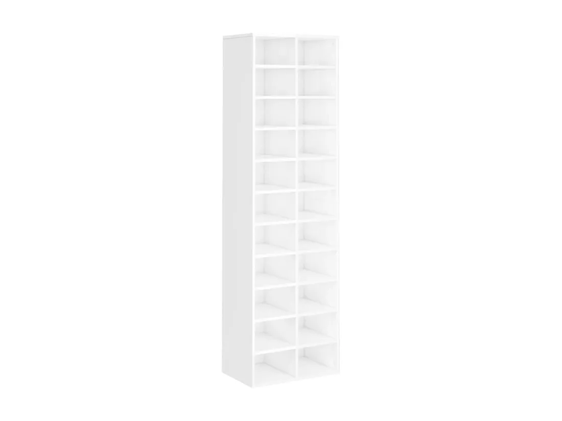 Armoire à chaussures blanc brillant 54x34x183cm bois ingénierie