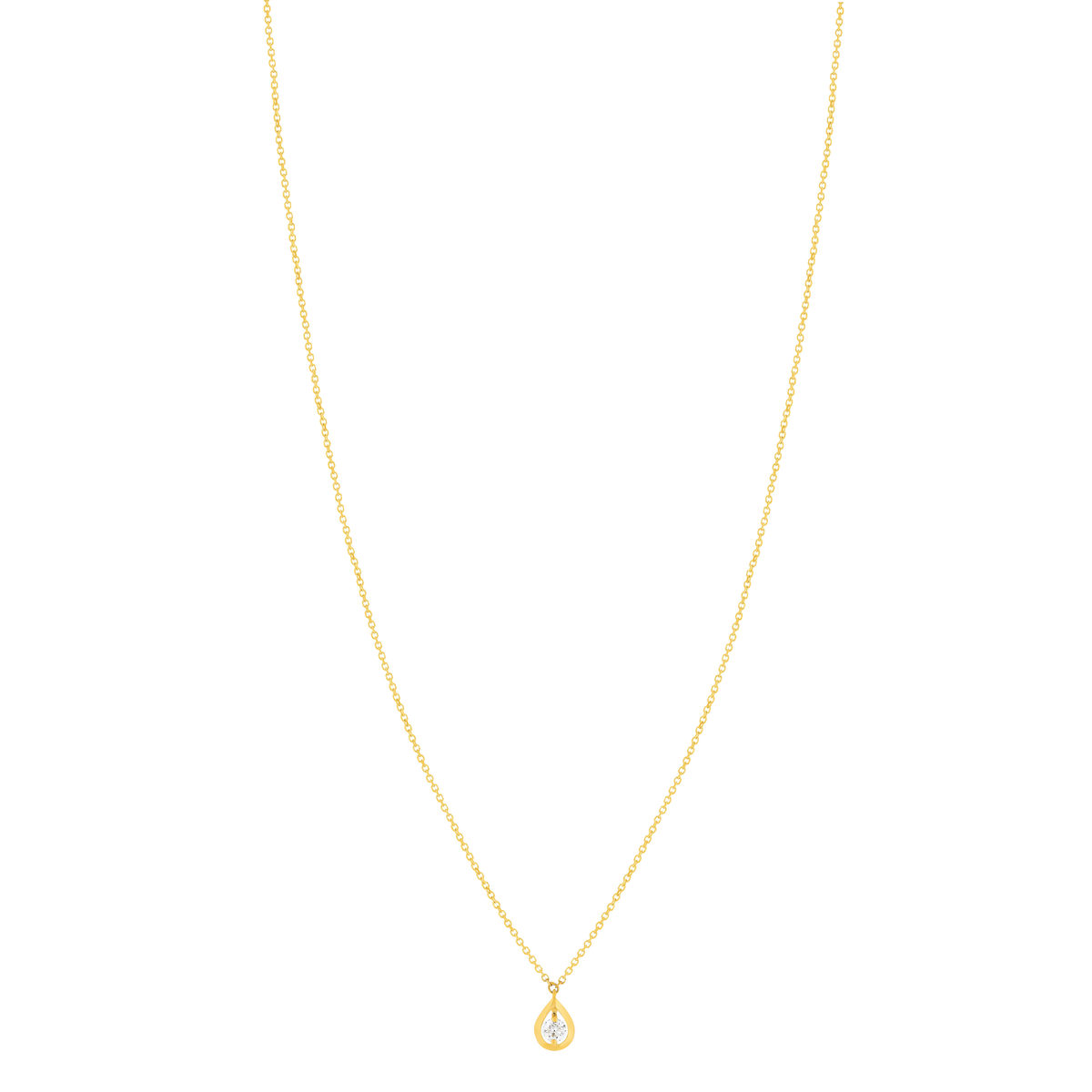 Collier or jaune 750 diamant synthétique 0.18 carat
