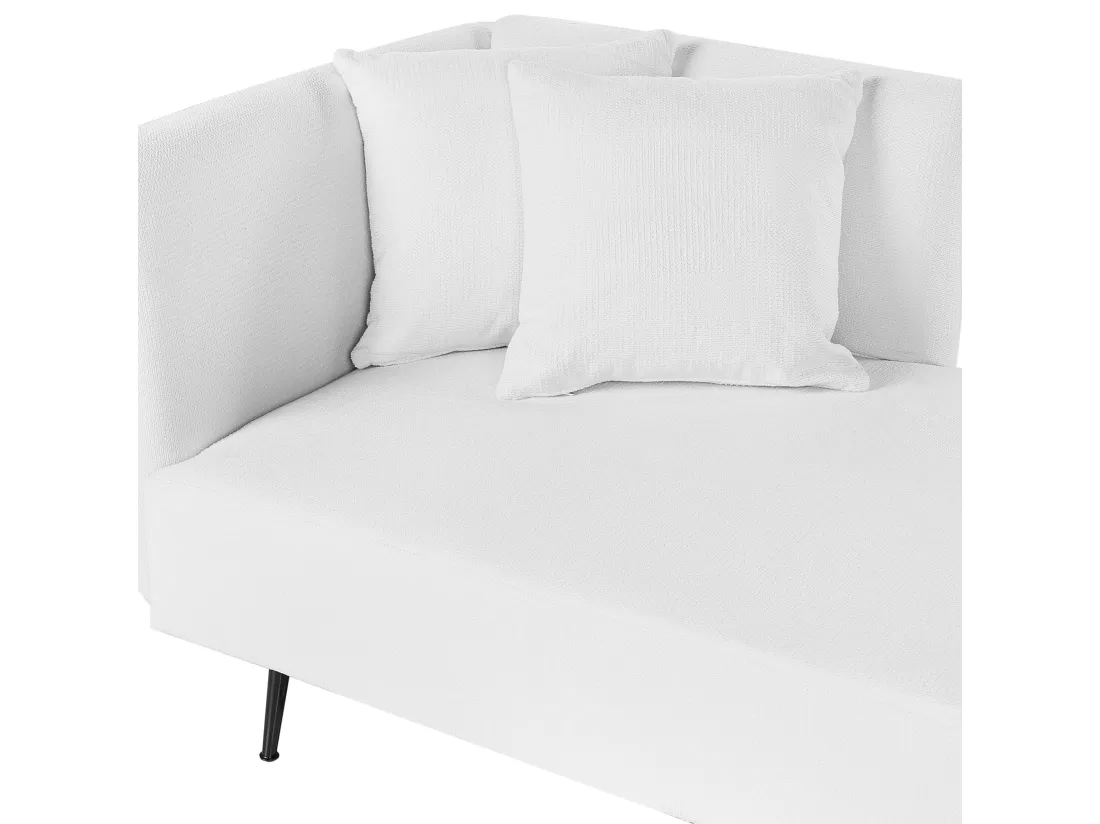 Divan côté droite en tissu blanc RIOM