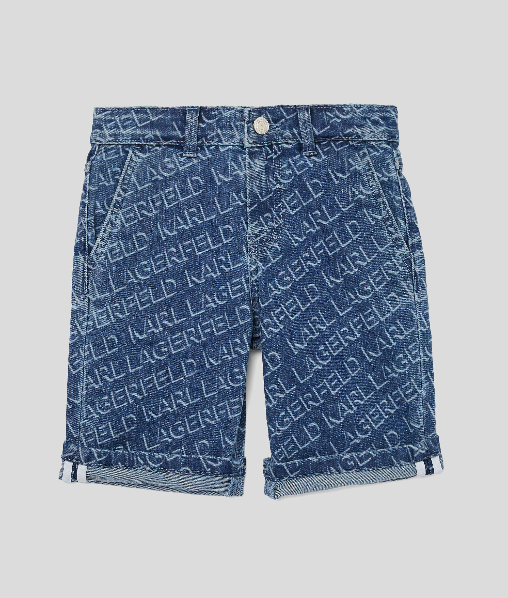 Short en jean pour garçon à logo en diagonale