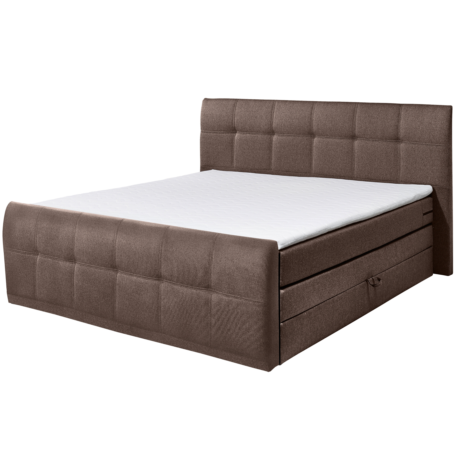 Boxspringbett - braun - Taschenfederkern - H2 - 180x200 cm