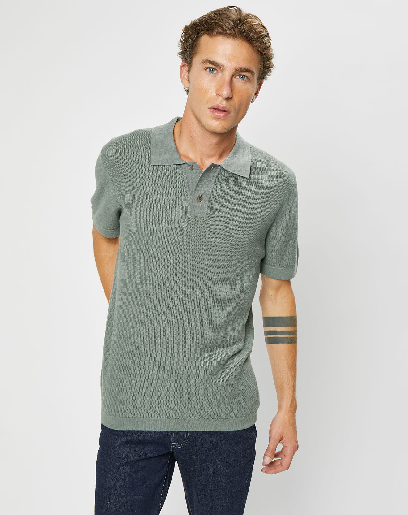 Hackett London Polo en Coton & Soie kaki