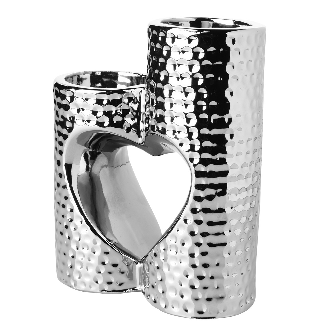 My Home Teelichthalter in Säulen-Form silber