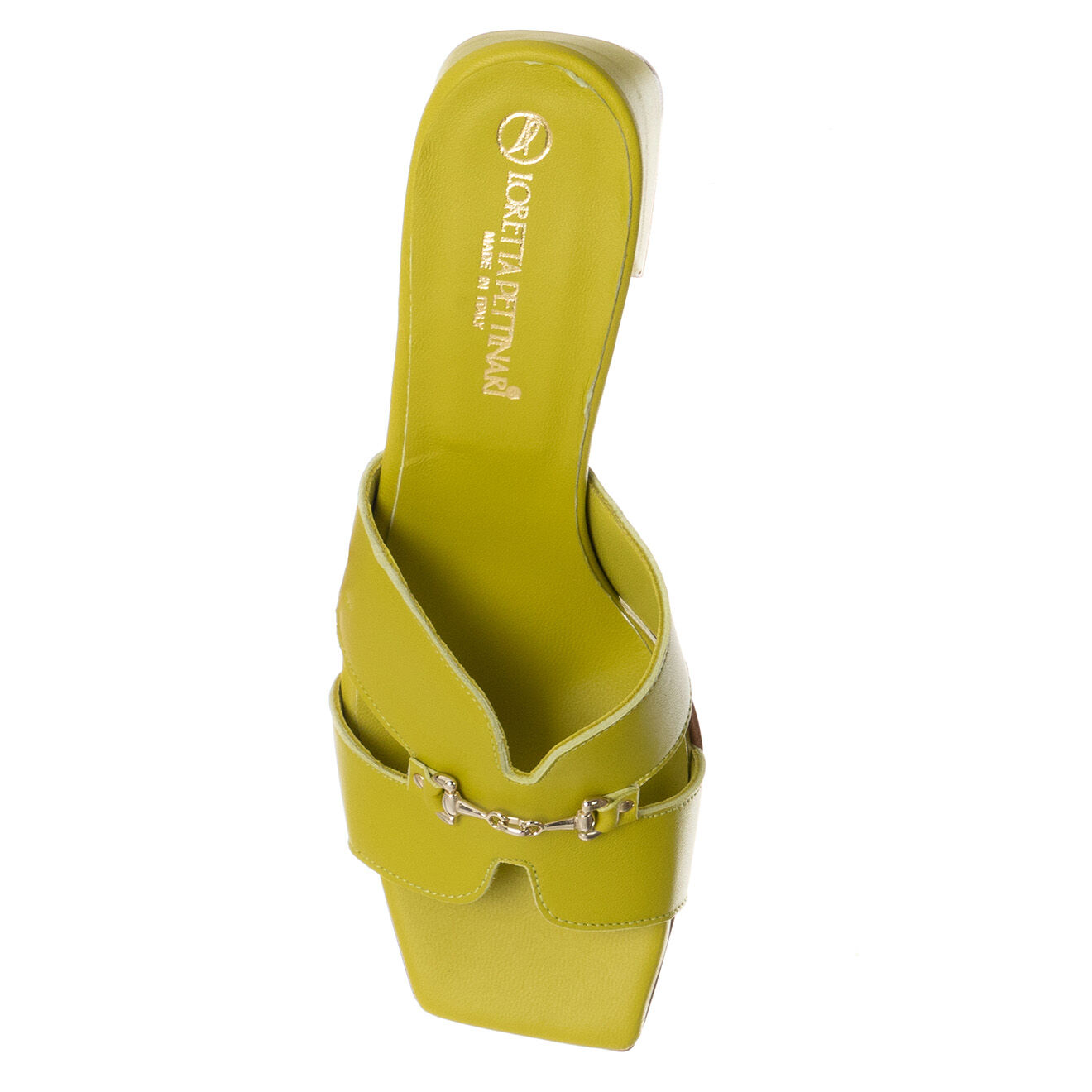 Loretta Pettinari Mules en Cuir Arancia vert acide - Talon 5.5 cm