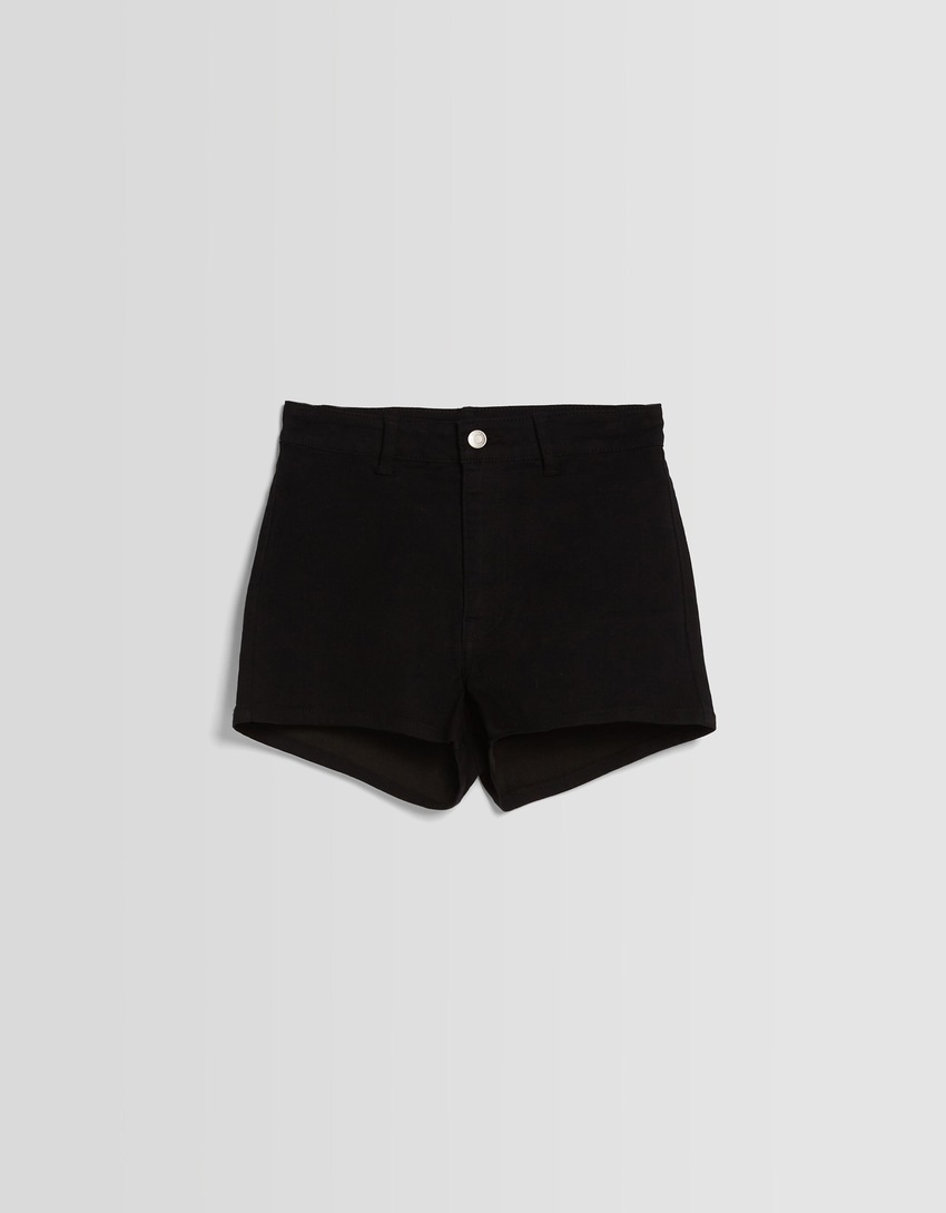 Shorts jeans de cintura alta com elastano