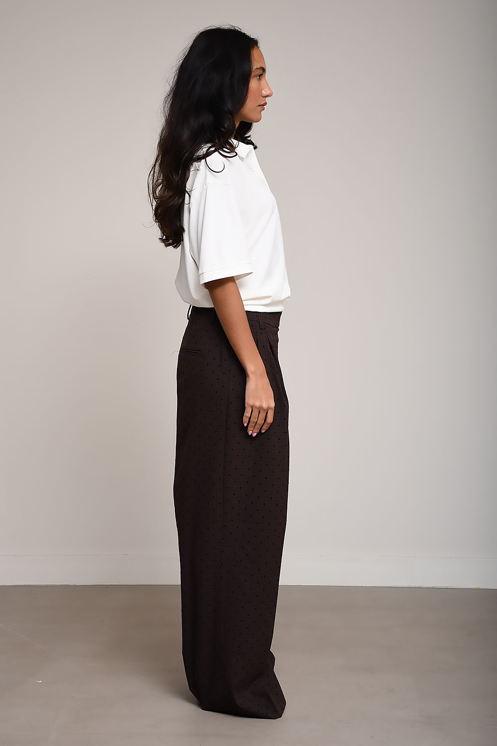 Lace cotton polo
