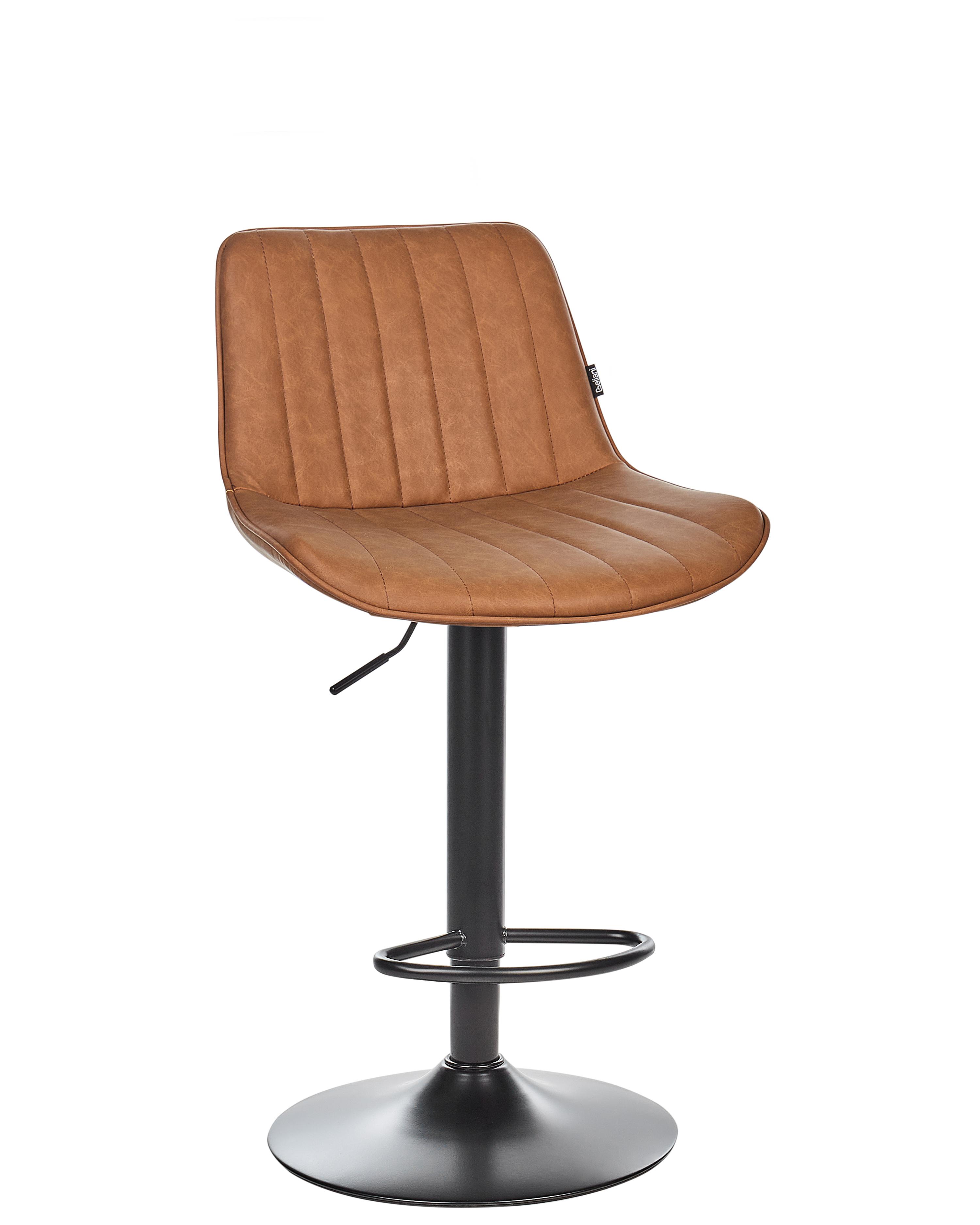 Set van 2 barstoelen DUBROVNIK Kunstleer draaibaar Goudbruin