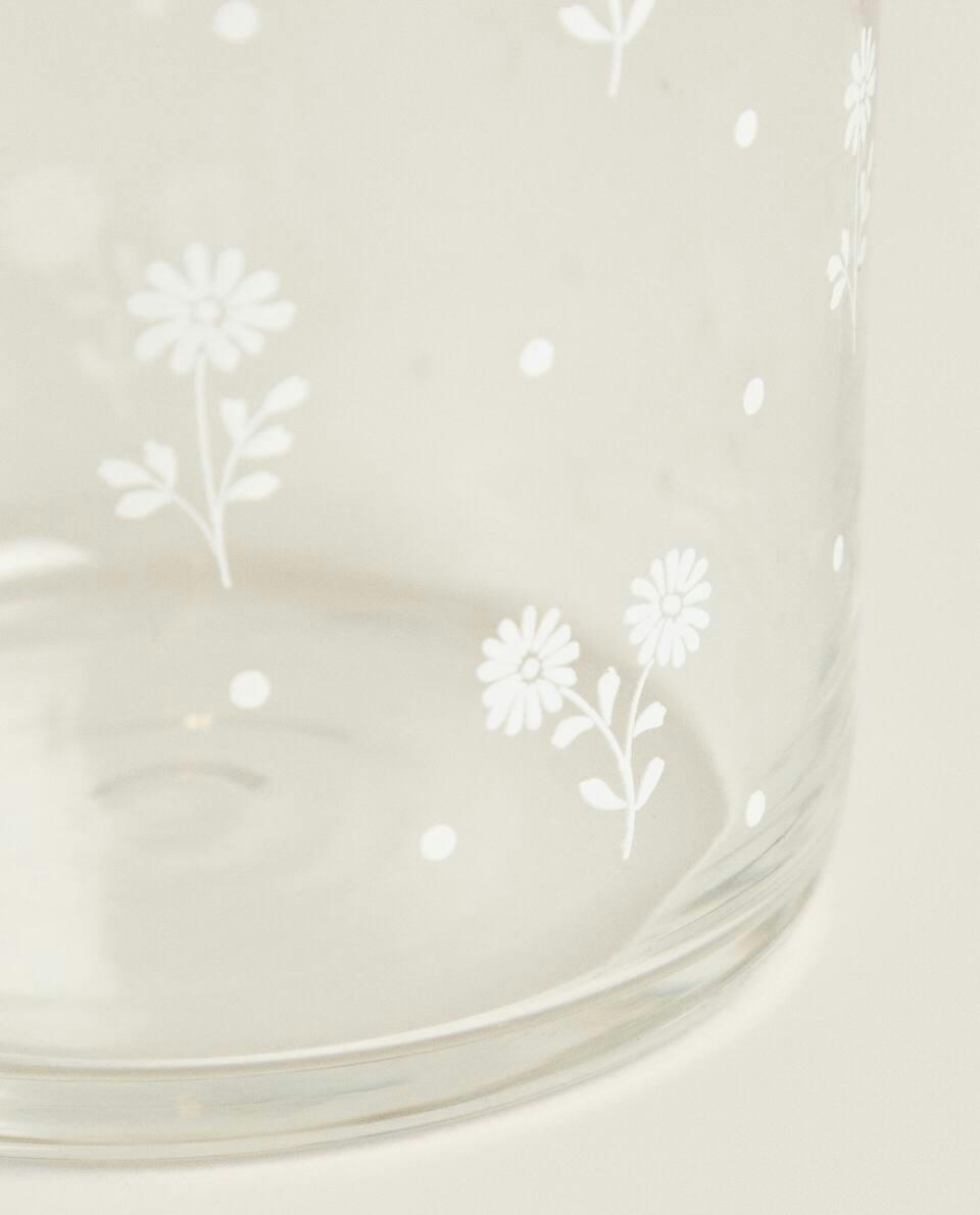 COPO DE VIDRO FLORAL
