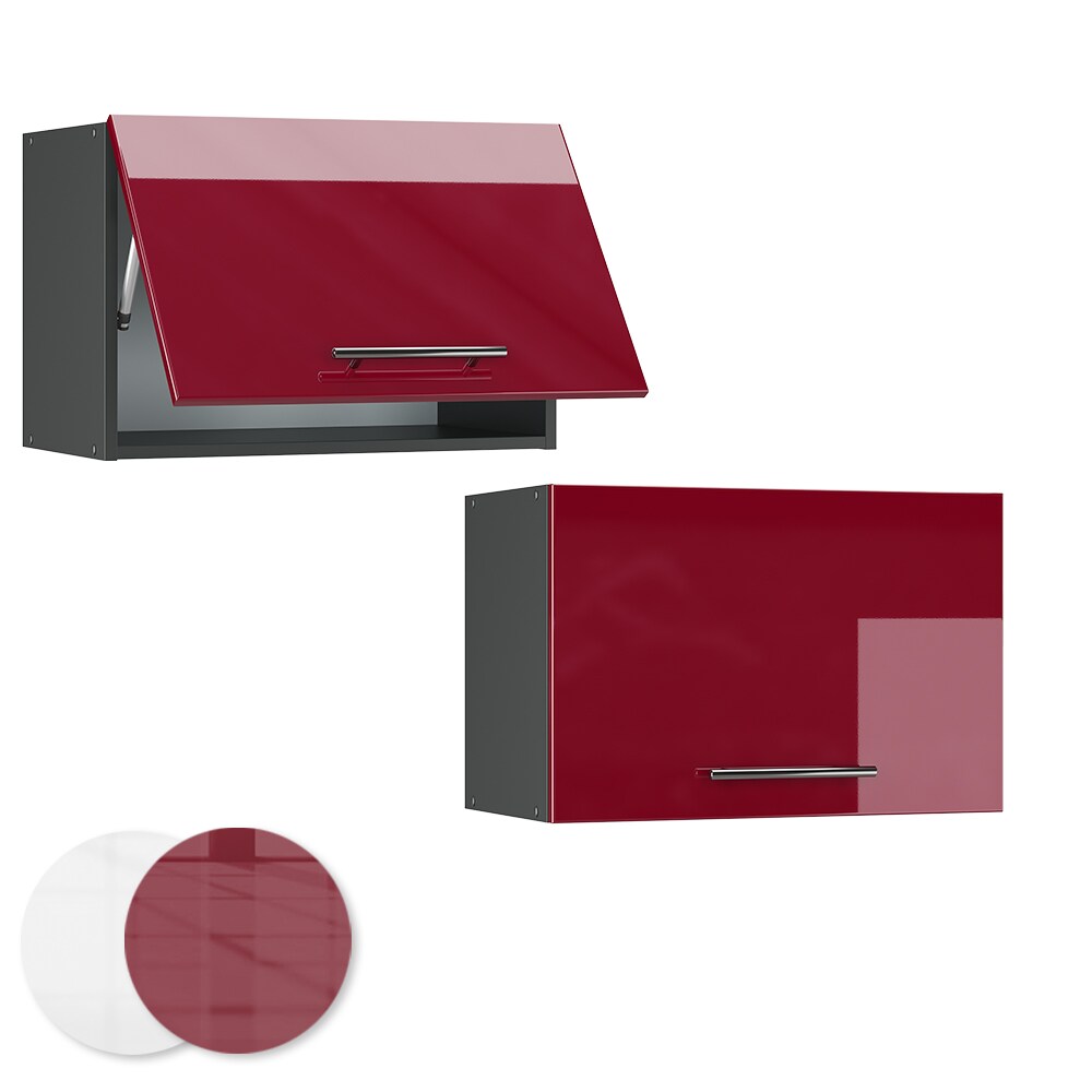 VICCO Hängeschrank 60cm (flach) Bordeaux Hochglanz Küchenschrank Dunstabzug Küchenzeile Fame-Line