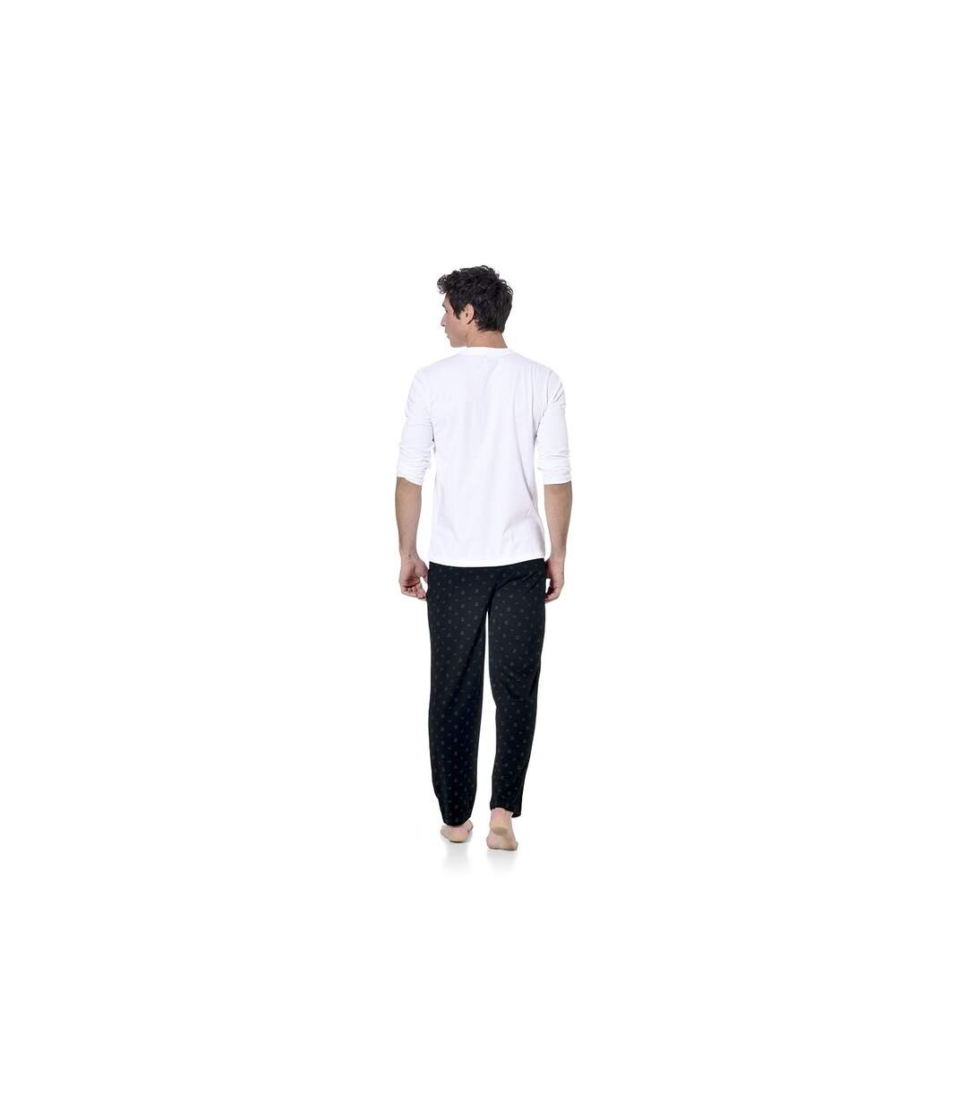Ensemble pyjama long homme t-shirt col V bicolore Gan
