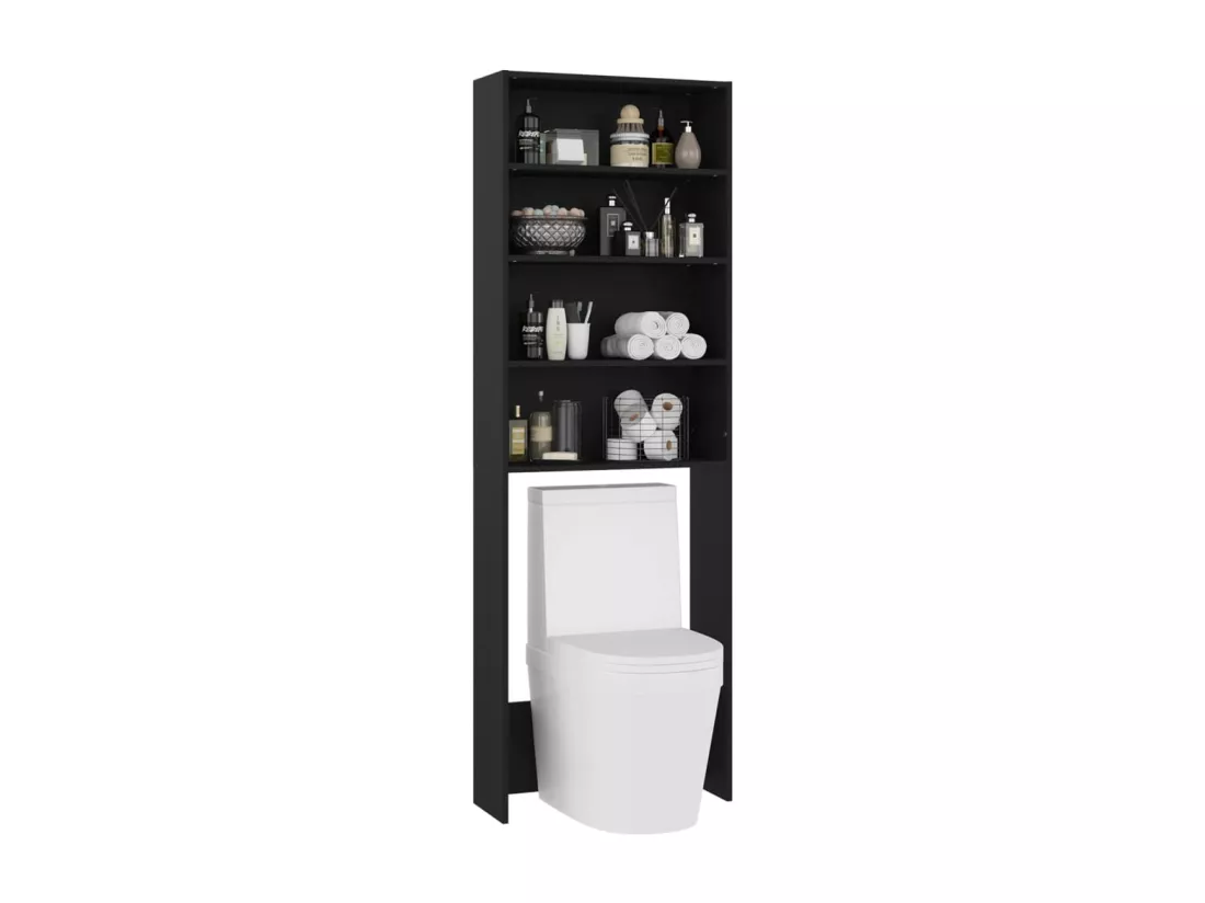 Meuble pour machine à laver noir 64x24x190 cm