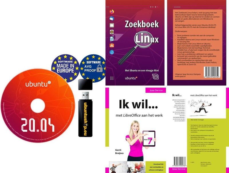 Ubuntu Linux 24.04 - Migratie Pack - USB & DVD - Inclusief Handleiding