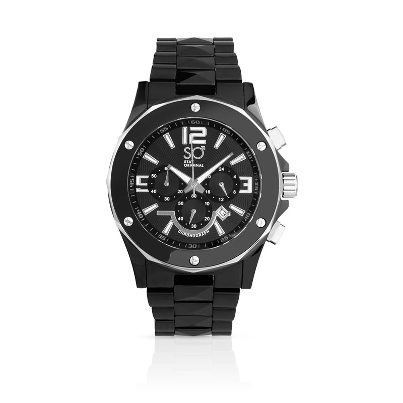 Montre Stay Original homme chronographe bracelet acier céramique