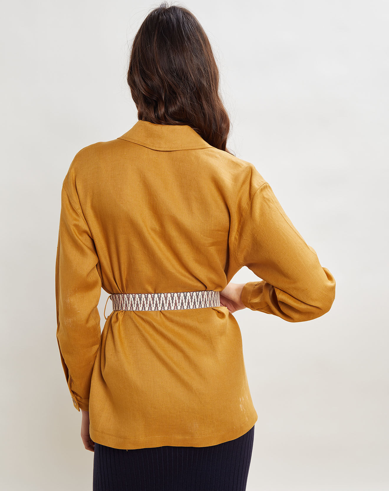 La Petite Francaise Veste 100% Lin Vera ocre