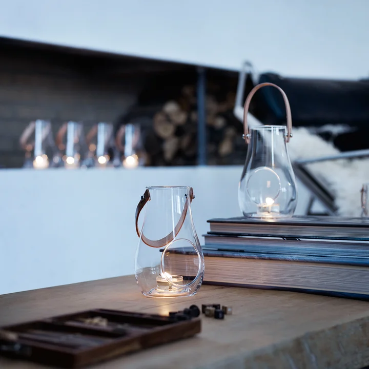 Holmegaard - Design with light Laterne (2er-Set) H 16 cm   25 cm, smoke