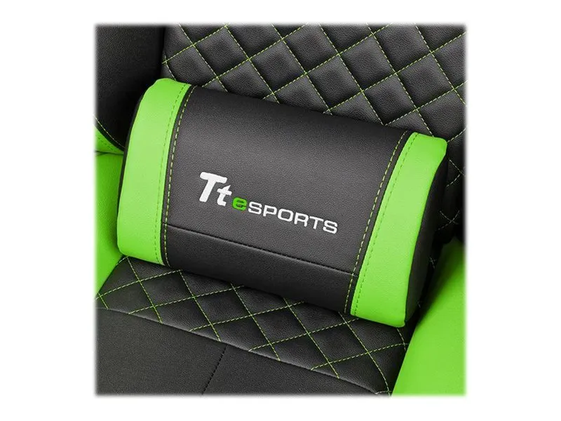 Ttesports GT-Fit 100 - Stol - armstøtter - T-formet - drejeled - aluminium, PVC, stål, kunstig læder, high-density skum - sort, grøn