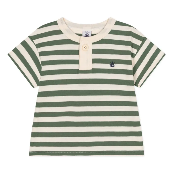 Petit Bateau T-shirt Modele Rayé | Vert kaki