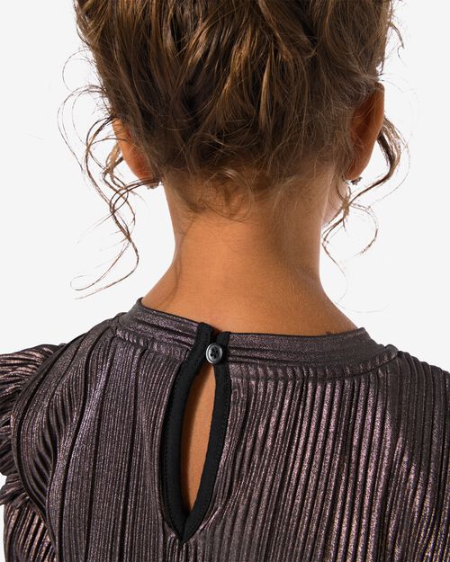 robe fille plissée métallique  rose