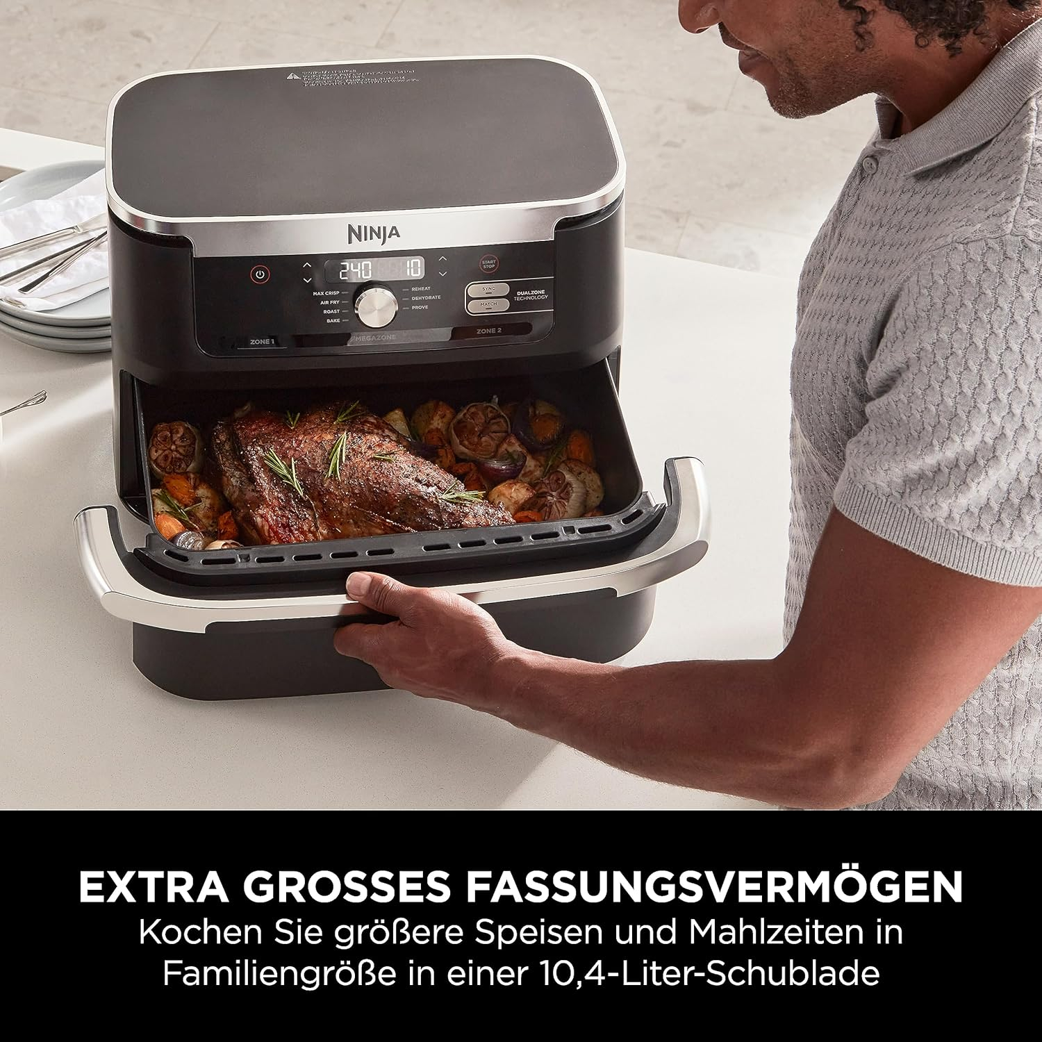 (327x496mm) Foodi FlexDrawer Heissluft Fritteuse Küchen Fryer (AF500EU) - Schwarz