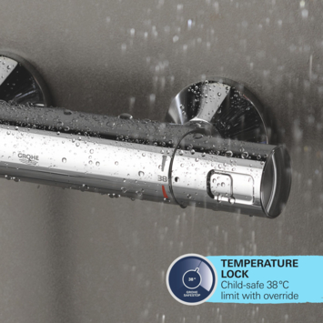 Grohe Douchesysteem Vitalio Comfort 250 met thermostaatkraan, Max. 8,0L/M Bij 3 Bar - Chroom - hartafstand kraan 15 cm