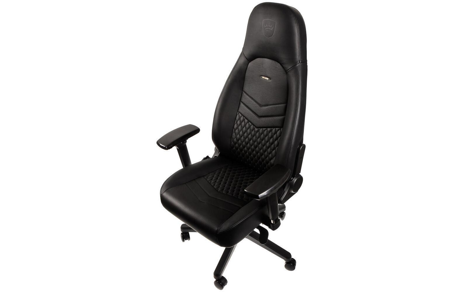 Gaming-Stuhl ICON Echtleder Schwarz<br>Echtleder-Computersessel