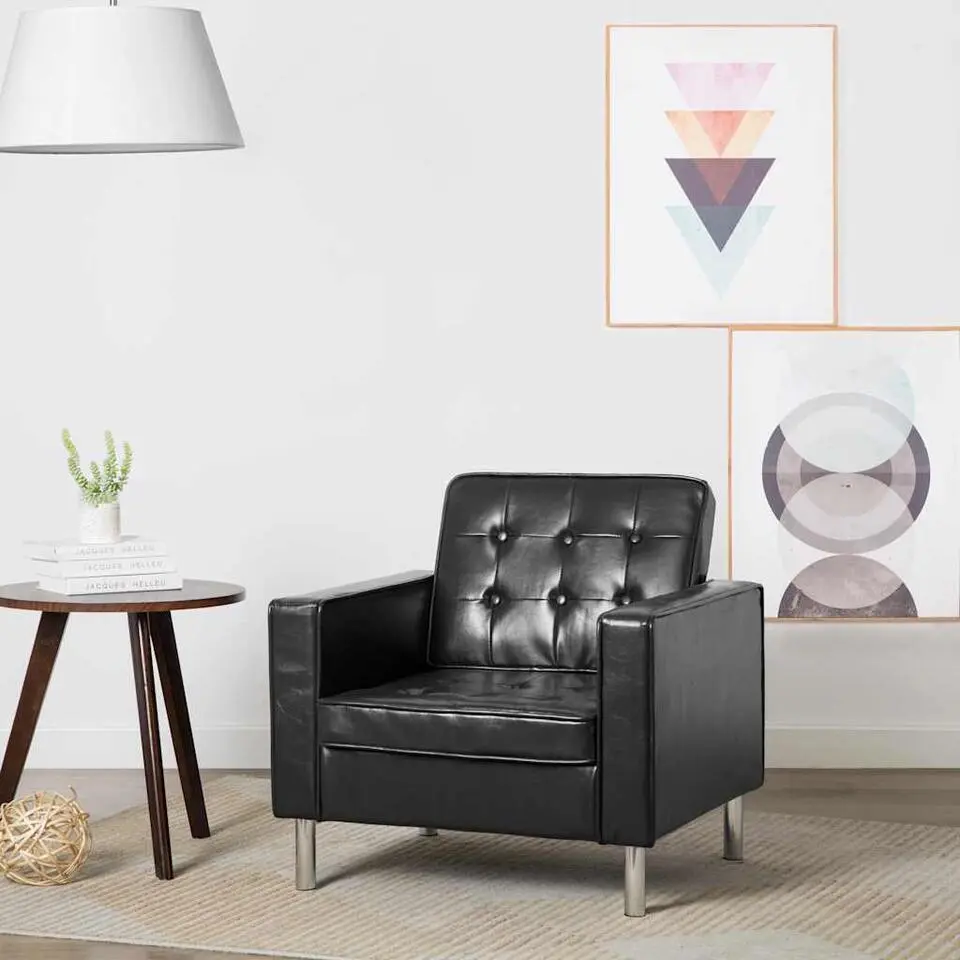 vidaXL Fauteuils kunstleer zwart