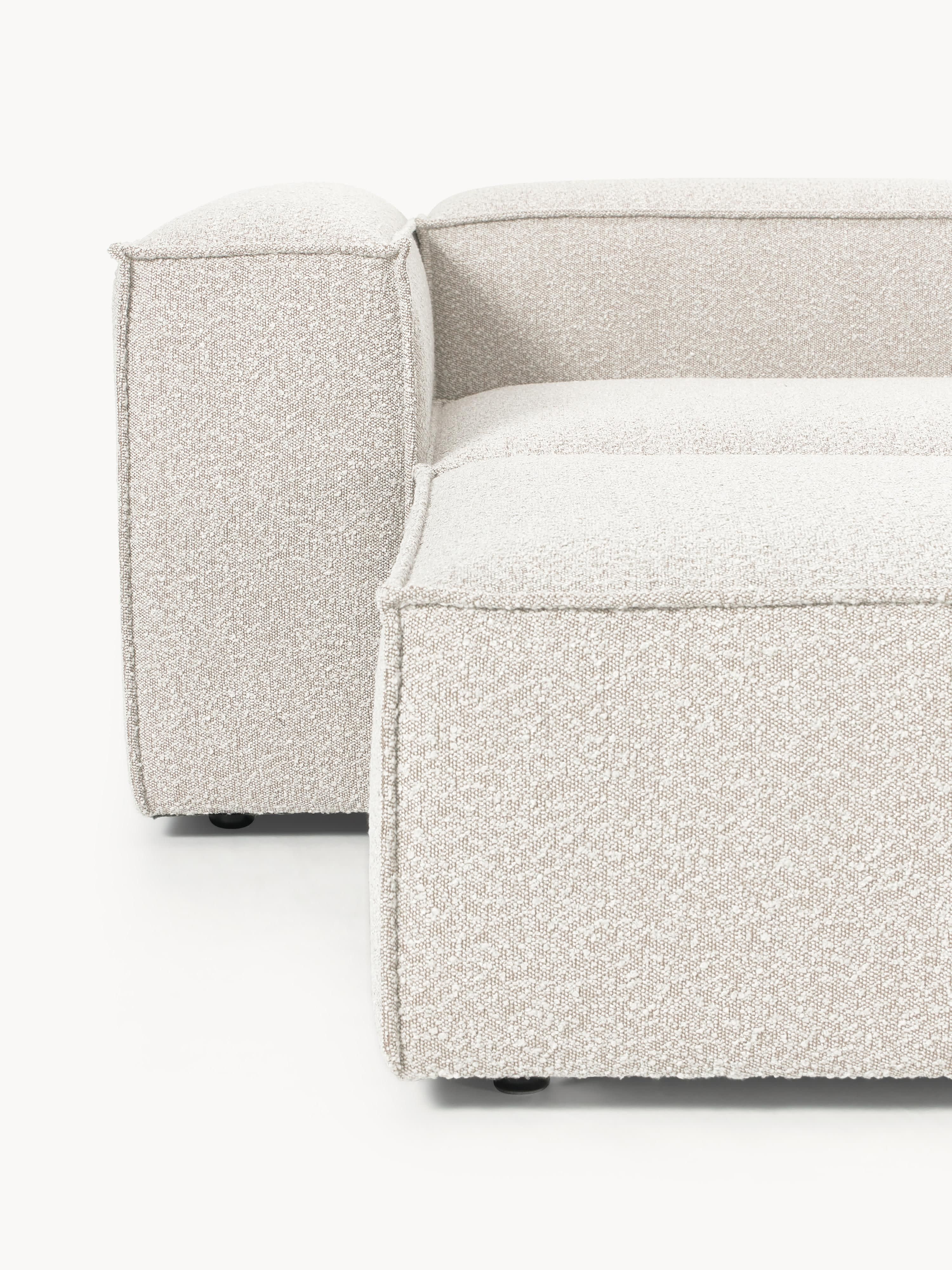 Modulaire bank Lennon (4-zits) uit bouclé met poef (links/rechts)