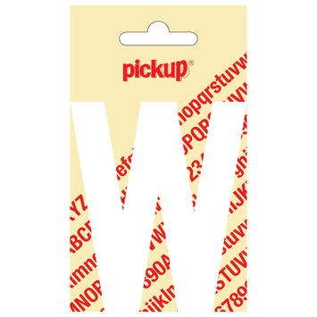 Pickup plakletter W wit mat 90 mm