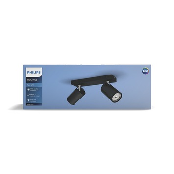 Philips duospot Kosipo LED zwart 230V