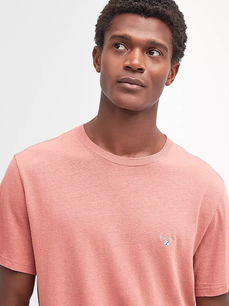 BARBOUR Leinen T-Shirt CLIFFE rosa
