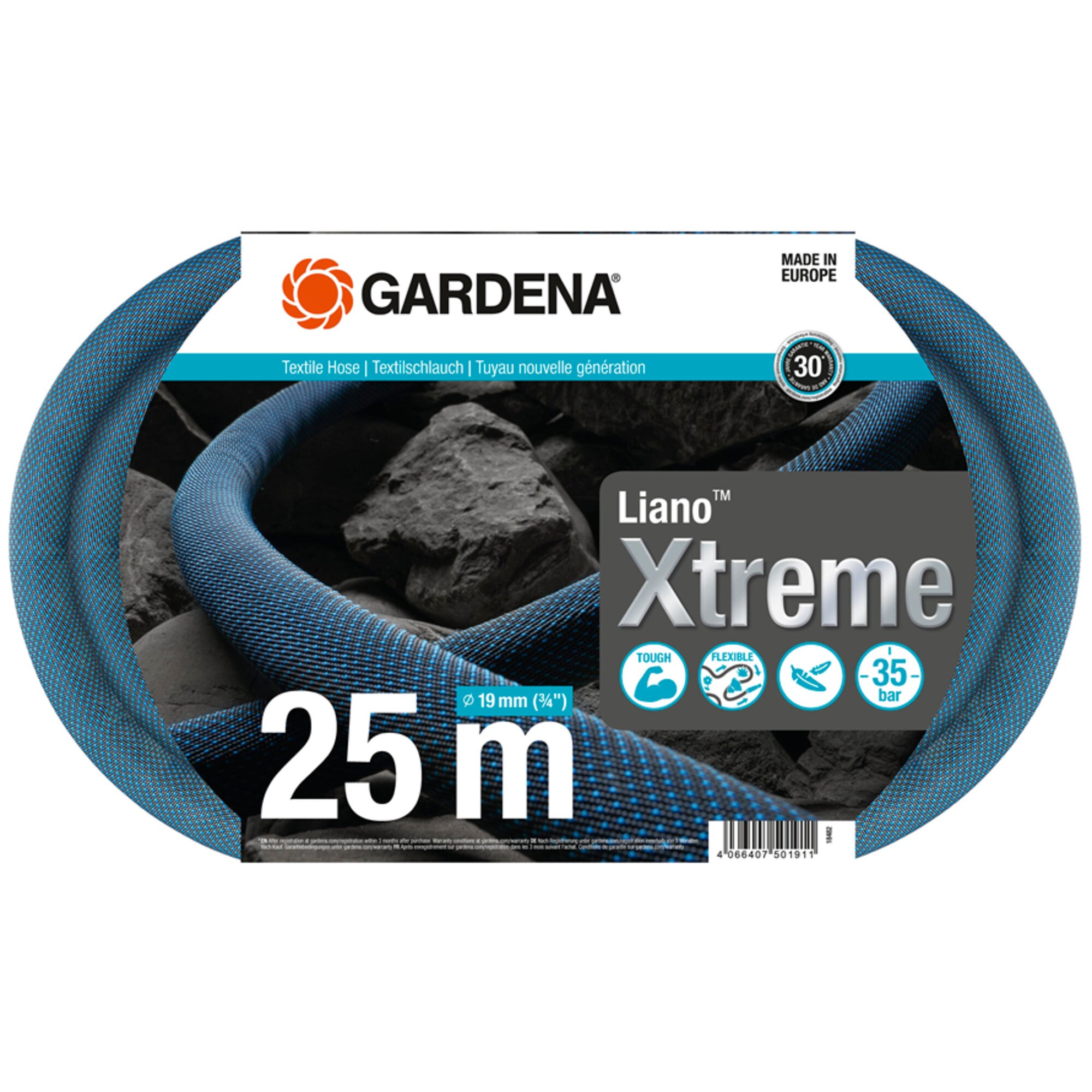 GARDENA Schlauch Textilschlauch Liano Xtreme 3/4