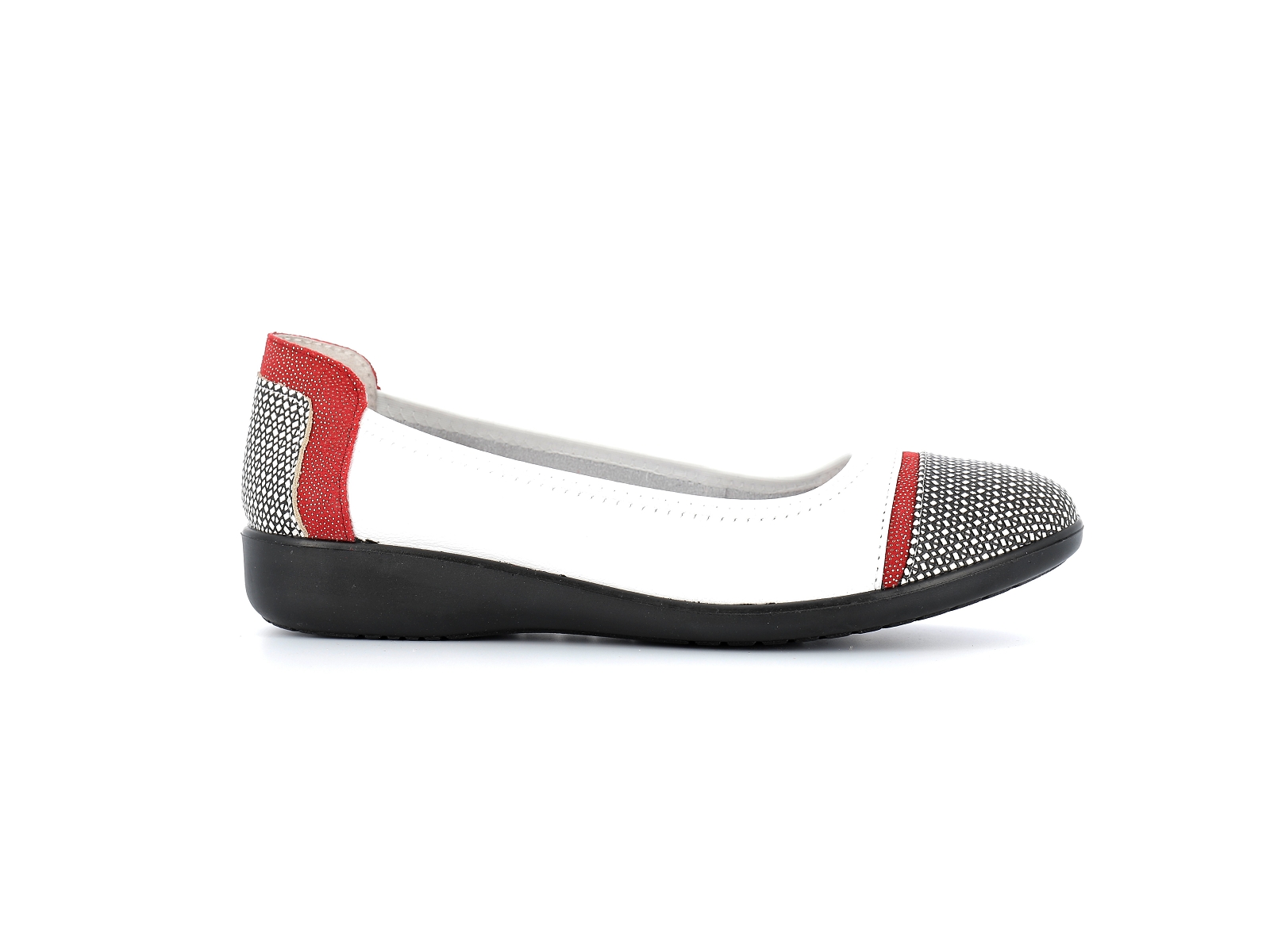 Inea-ROYAL Cuir Blanc Rouge