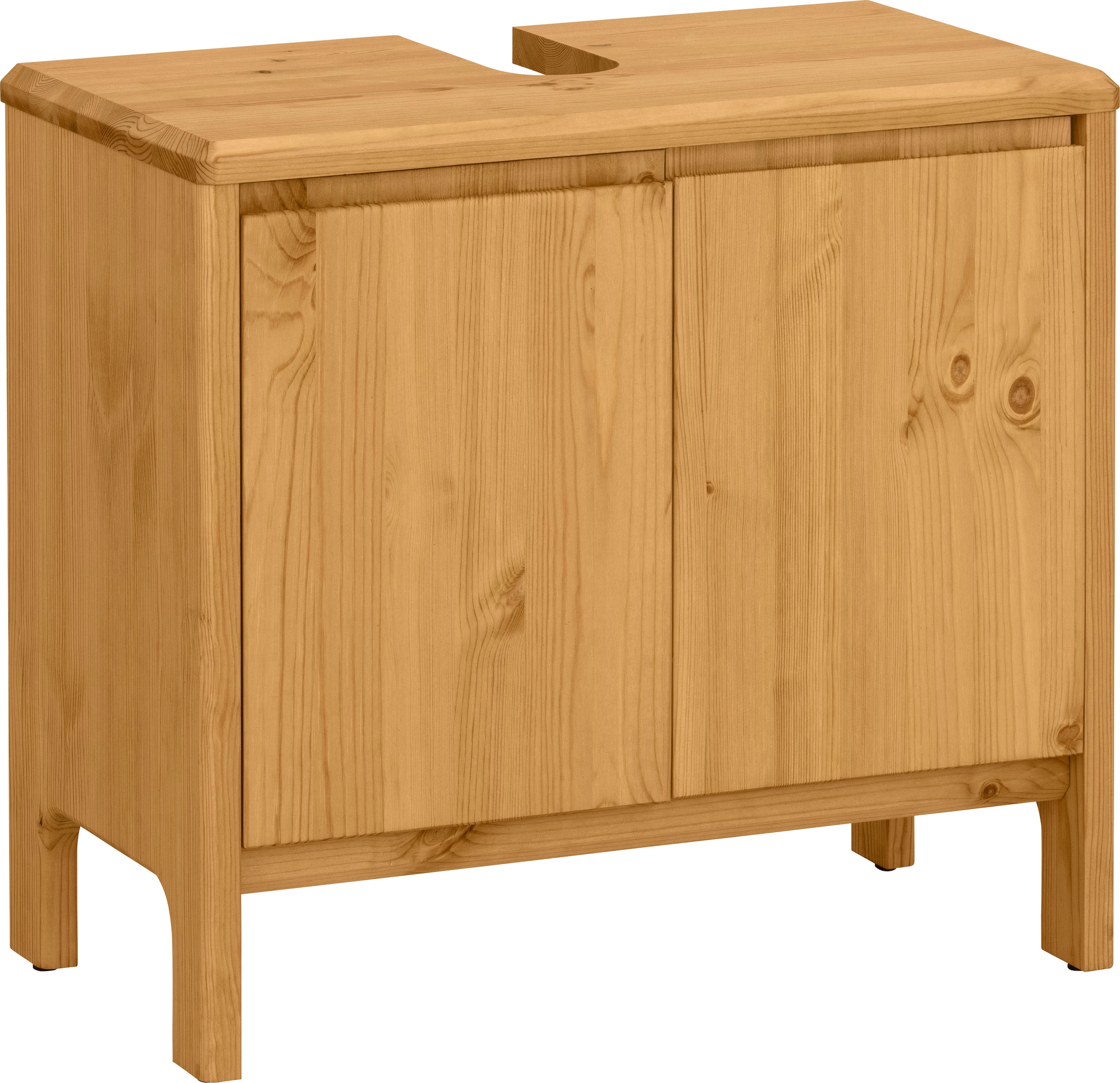 GOODproduct Waschbeckenunterschrank »Jorrick« Breite 60 cm, Kiefer mit Bio Öl/Wachs behandelt, Siphonausschnitt