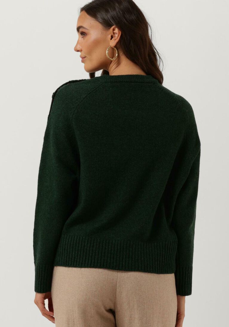 SCOTCH & SODA groene scotch & soda trui relaxed fit pullover with button detail