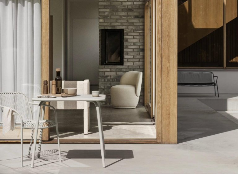 Blomus Yua Wire tuinstoel met armleuning Granite Grey