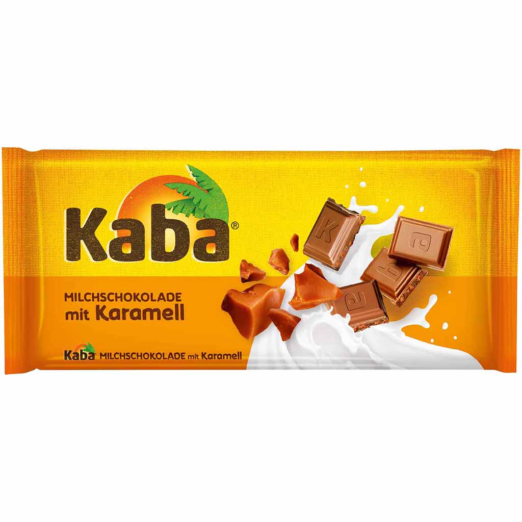 Kaba Tafelschokolade Milchschokolade mit Karamell 90g MHD:28.4.25