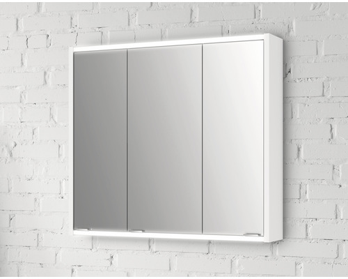 Jokey Batu spiegelkast, 80 x 15,2 x 70,8 cm, wit hoogglans, 3-deurs, IP 20