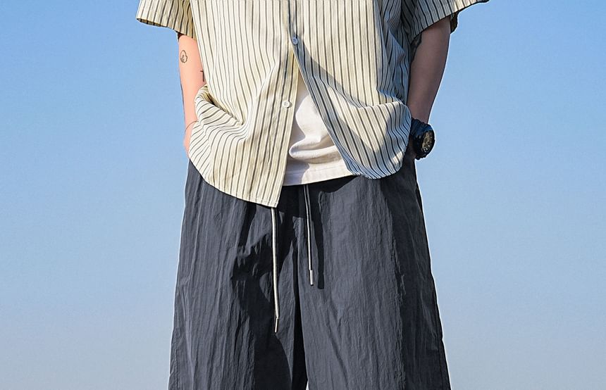 Urtishia - Effen cargoshorts met trekkoordtaille