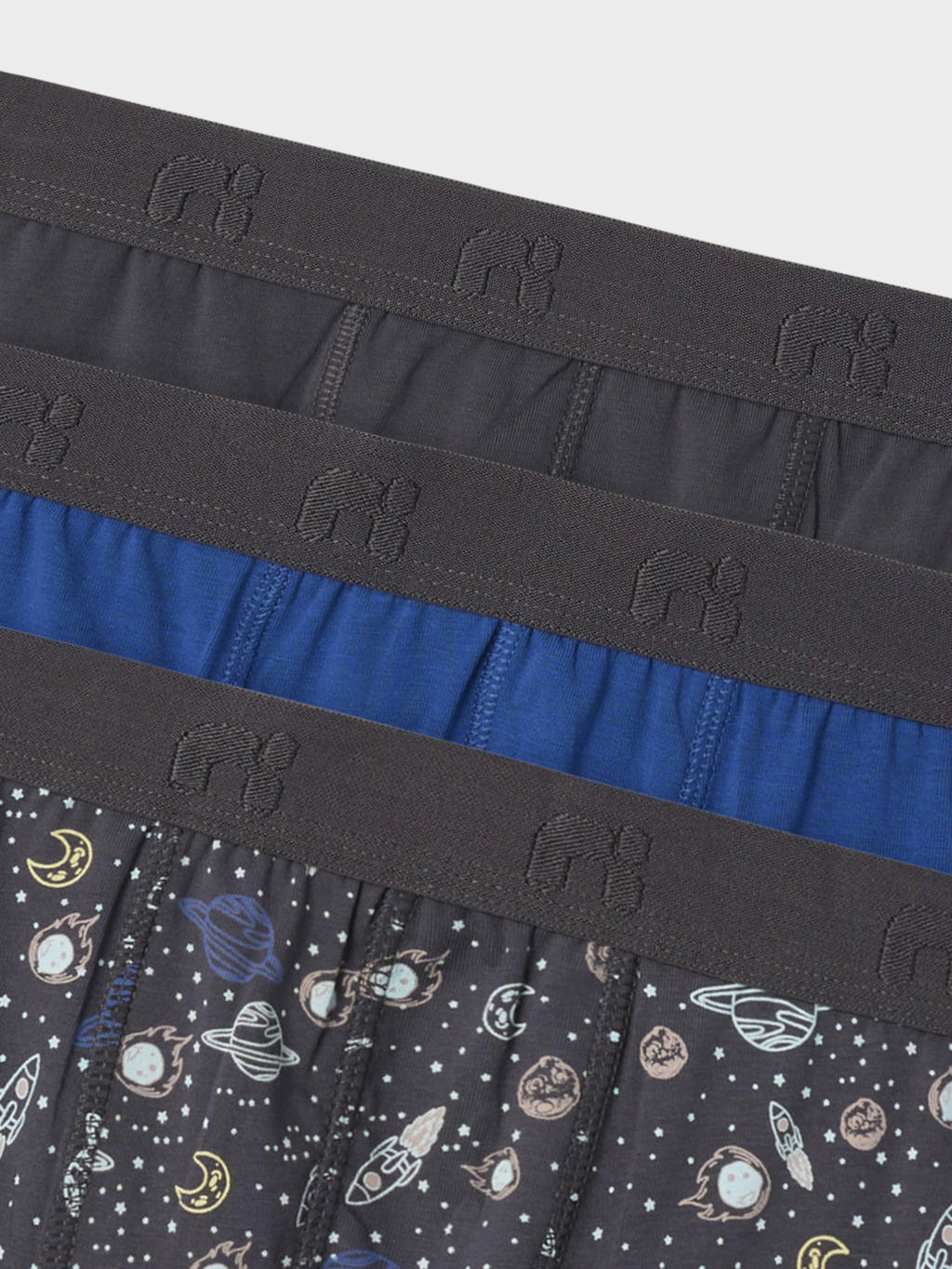 boxershort Iron Space - set van 3 donkergrijs/blauw
