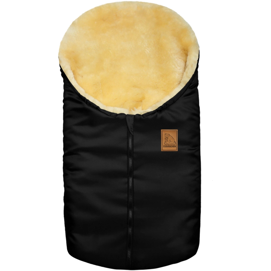 Heitmann Kleiner Lammfellfußsack Eisbärchen schwarz