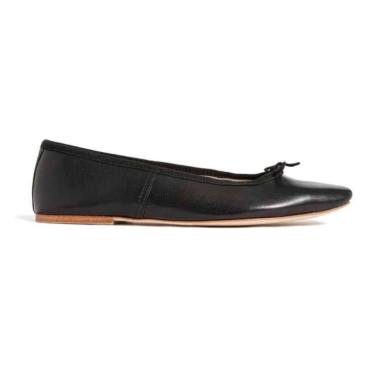 A.P.C. Ballerines Leah Cuir Lisse | Noir