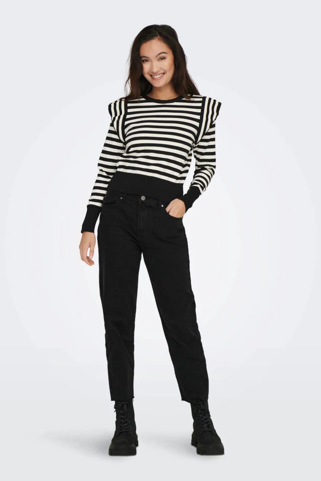 Only Onlkelci L/S Stripe Pullover Knt