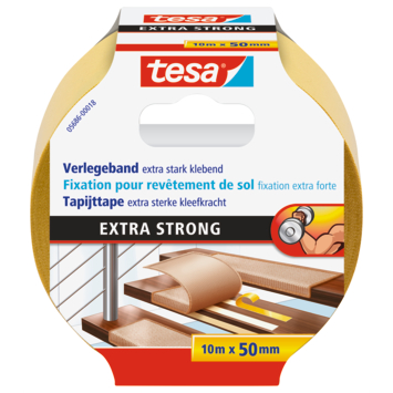 Tesa Extra Sterk tapijttape geel 10 m x 50 mm
