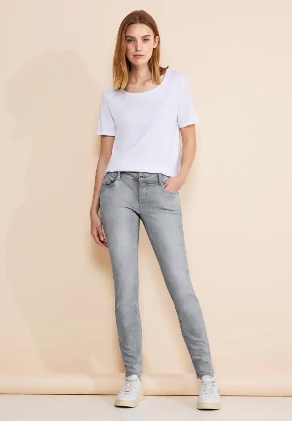 Graue Casual Fit Jeans - light grey random wash