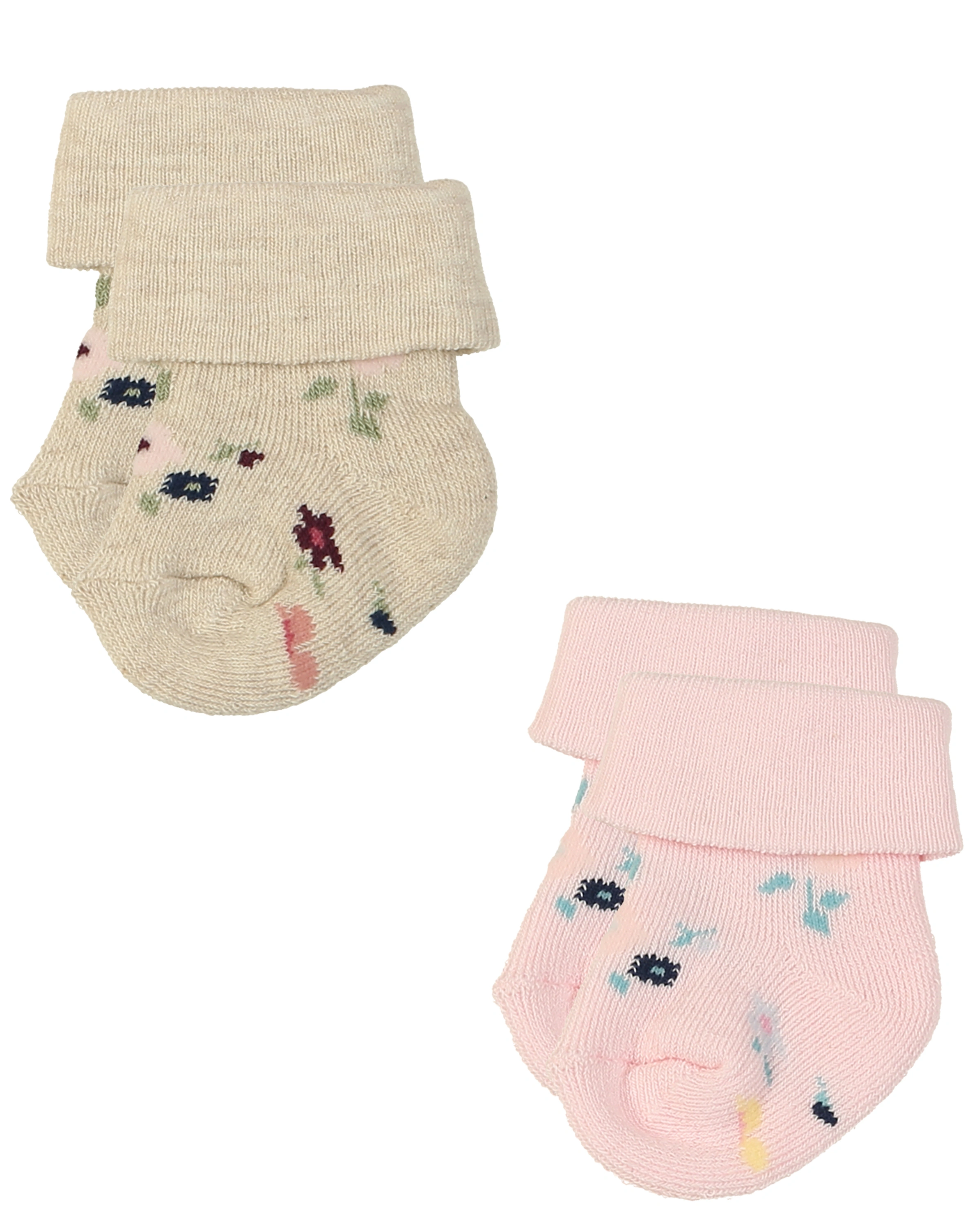 Babysocken KÄTZCHEN & BLÜMCHEN 6er-Pack in rosa/beige