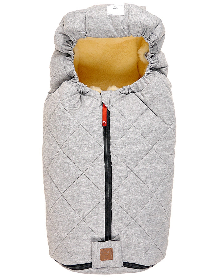 Lammfell-Wannenfußsack BELLA für Bugaboo/Joolz in hellgrau melange