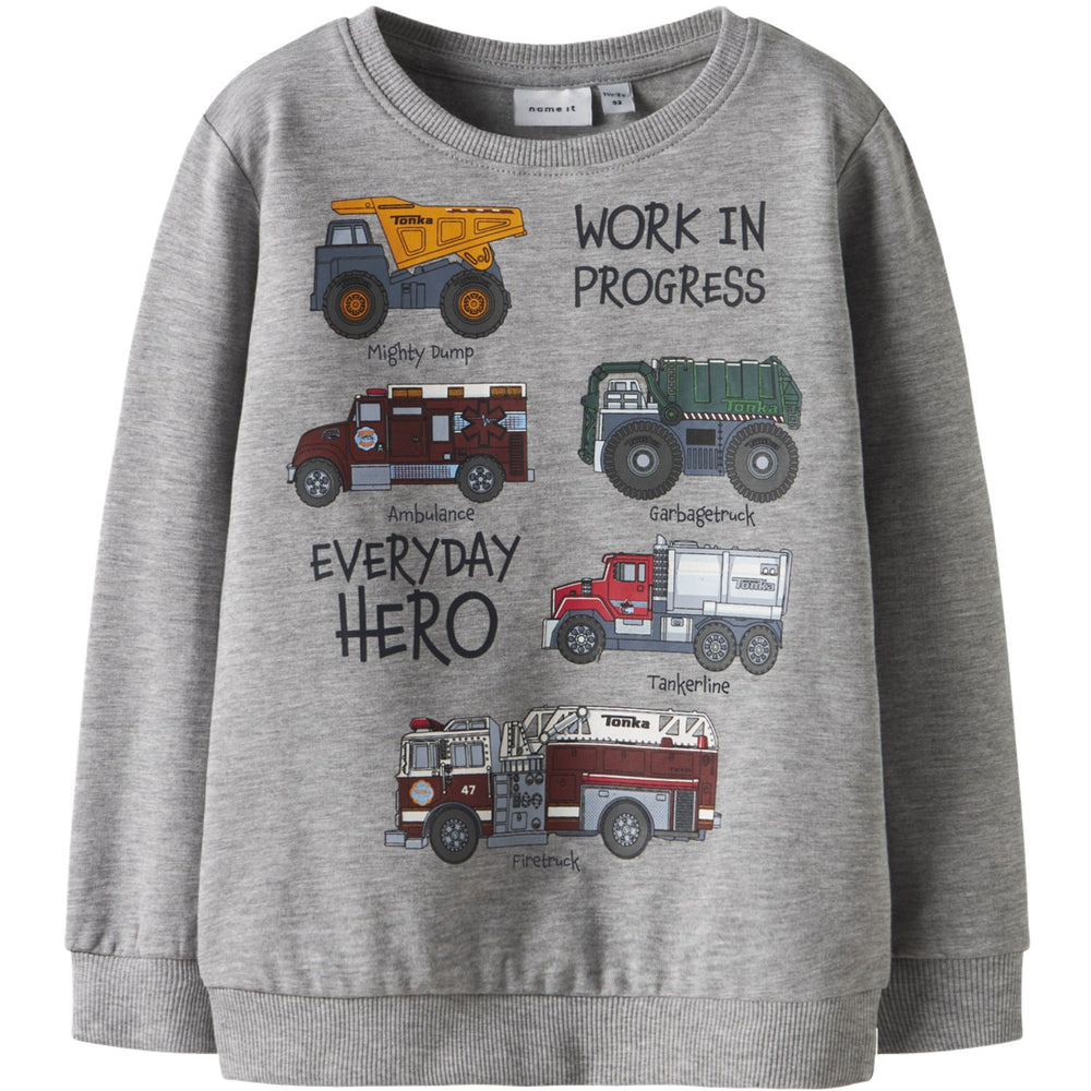 Køb Name It Grey Melange Nmmorson Tonka Nreg Sweat Bru Cplg